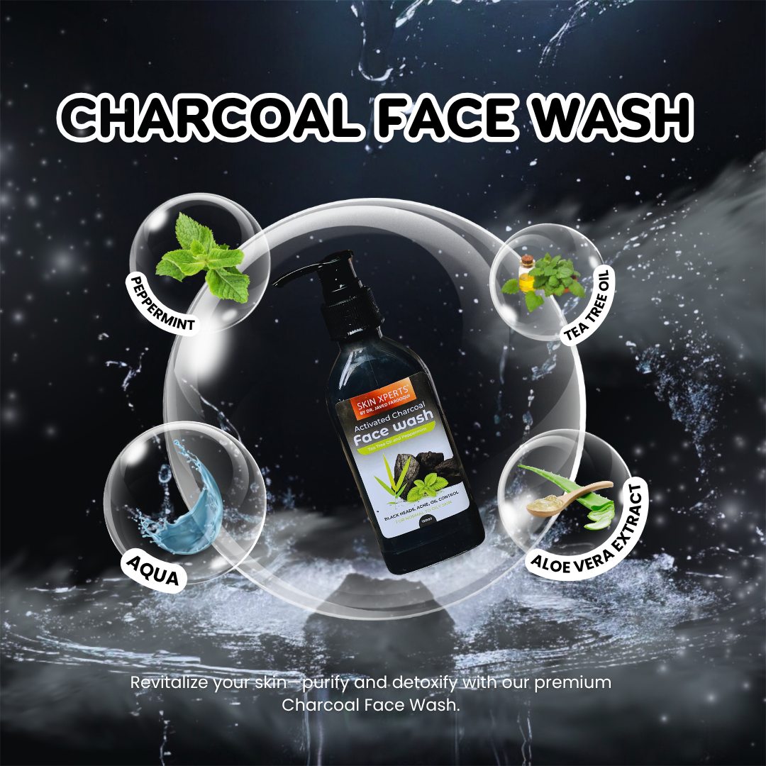 Activated Charcoal Face Wash with Aloe Vera Juice & Hyaluronic