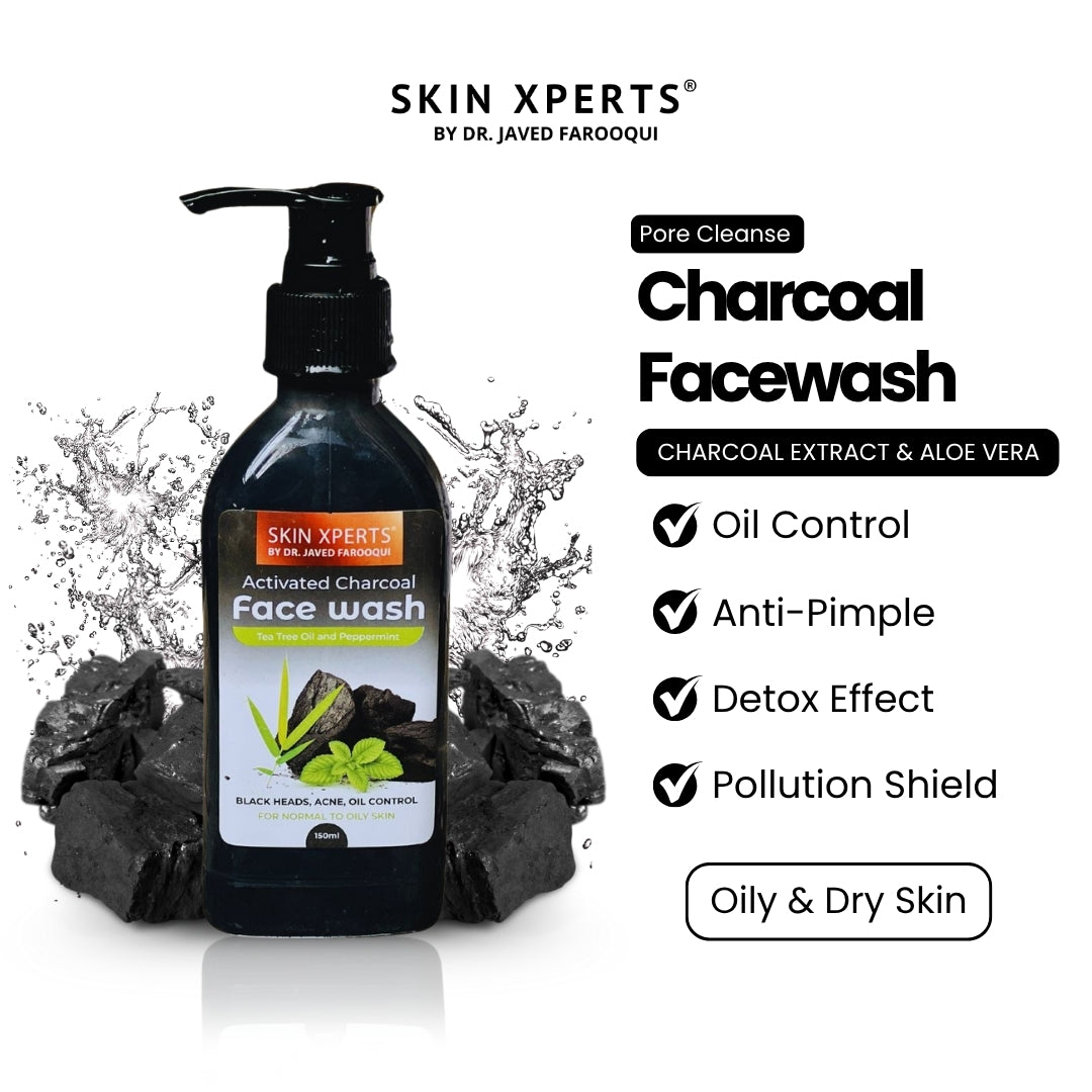 Activated Charcoal Face Wash with Aloe Vera Juice & Hyaluronic