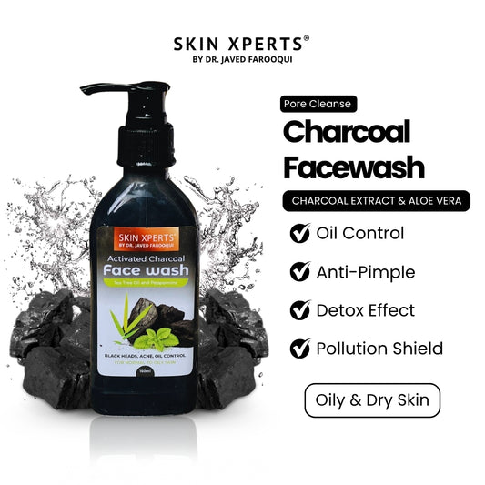 Activated Charcoal Face Wash with Aloe Vera Juice & Hyaluronic